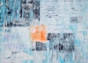 Sarah Kern - meine liste der letzten dinge I (Detail), 2014, 120 x 160 cm, Leinwand, Collage. VK EUR 900.-