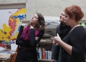 Tina Wirnsberger, Gudrun Rönfeld und Alexandra Gschiel im Atelier von Franz Konrad, Foto: Gudrun Lang